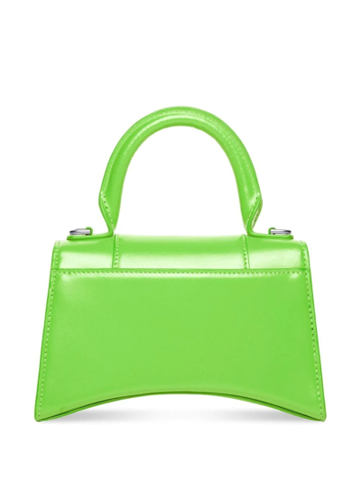 Shop Balenciaga Xs Hourglass Top-handle Bag In Green