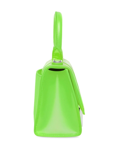 Shop Balenciaga Xs Hourglass Top-handle Bag In Green