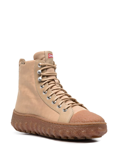 Camper Lace-up Ankle Boots In Neutrals