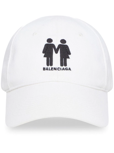 Balenciaga Pride Embroidered-logo Baseball Cap In White Black | ModeSens