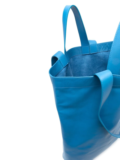 Shop Marsèll Logo-embossed Large Tote In Blue