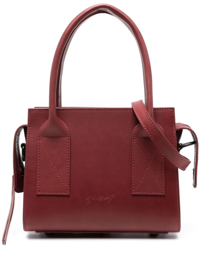 Shop Marsèll Logo-detail Leather Tote Bag In Red