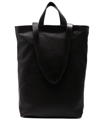 Shop Marsèll Oversized Leather Tote Bag In Brown