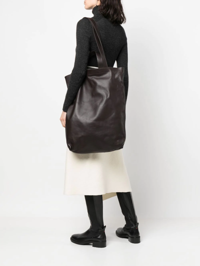 Marsèll Oversized Leather Tote Bag In Brown
