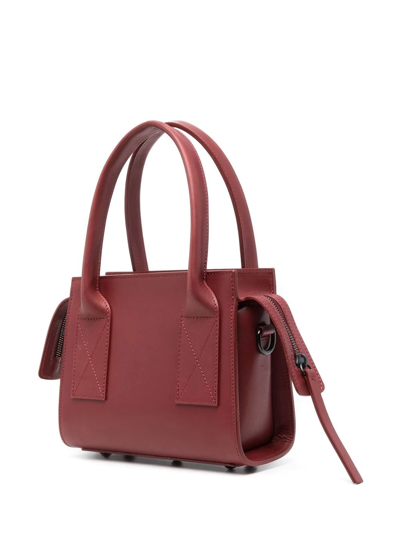 Shop Marsèll Logo-detail Leather Tote Bag In Red