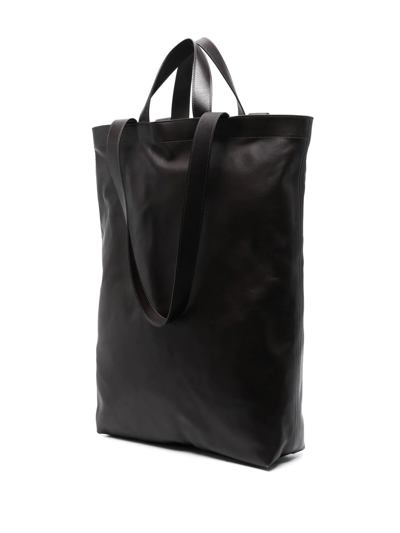 Shop Marsèll Oversized Leather Tote Bag In Brown