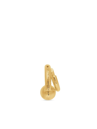 Shop Balenciaga Cut Double Hoop Earring In Gold