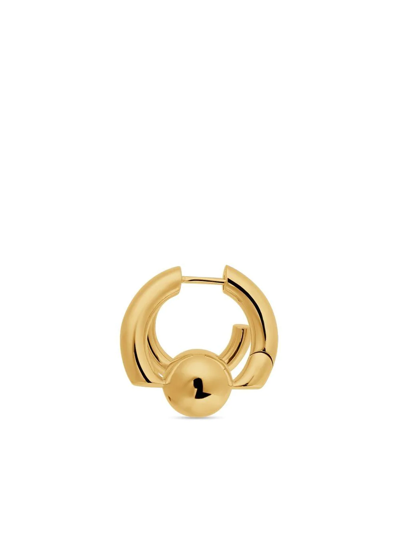 Shop Balenciaga Cut Double Hoop Earring In Gold