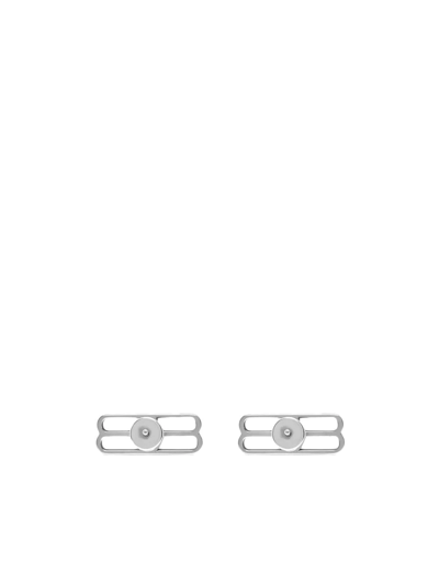 Shop Balenciaga Bb Icon Stud Earrings In Silver