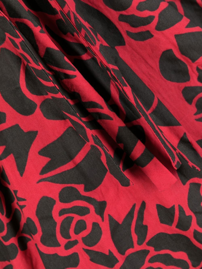 Philosophy Di Lorenzo Serafini Puff-sleeved Draped Dress In Red