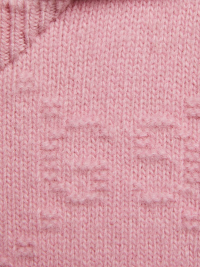 Shop Gucci Jacquard-logo Knitted Mini Dress In Pink