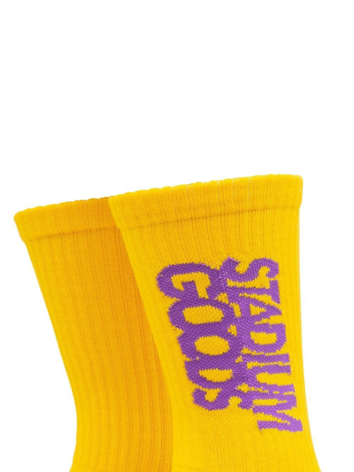 Shop Stadium Goods Logo "showtime" Crew Socks In Yellow