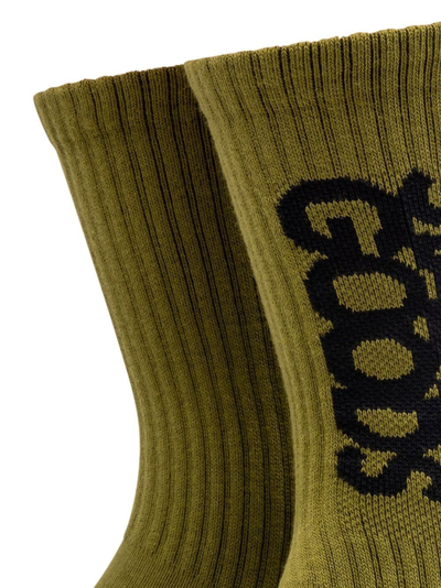 Stadium Goods Logo-print Crew Socks In Green