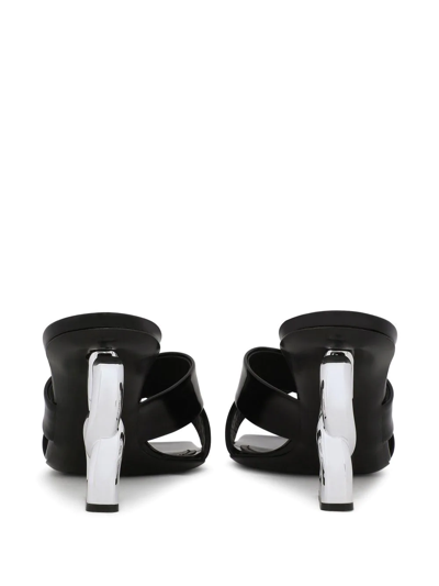 Dolce & Gabbana Square Toe High Heel Sandals In Black