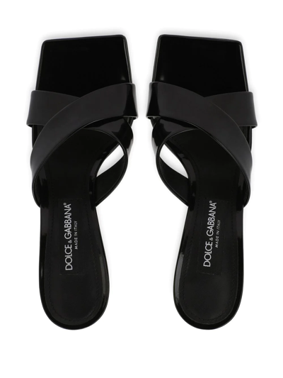 Dolce & Gabbana Square Toe High Heel Sandals In Black