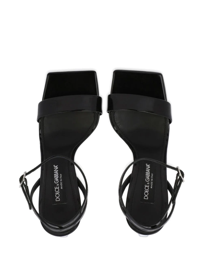 Shop Dolce & Gabbana 3.5 105mm Patent Leather Sandals In Black