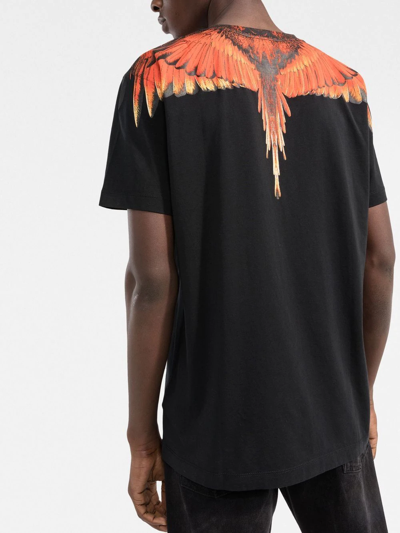 Shop Marcelo Burlon County Of Milan Wings-print Cotton T-shirt In Black