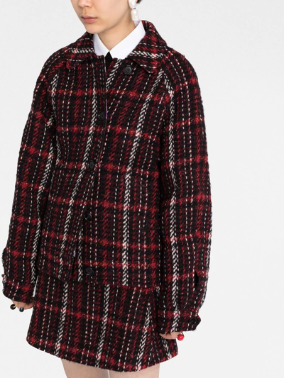 Marni Reversible Wool Blend Bomber Jacket In Red