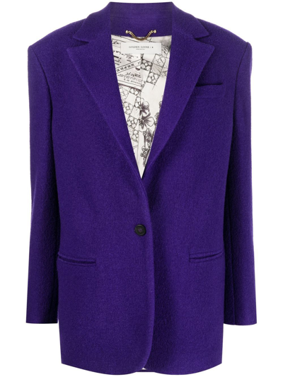 Shop Golden Goose Notched-lapels Single-breasted Blazer In Purple