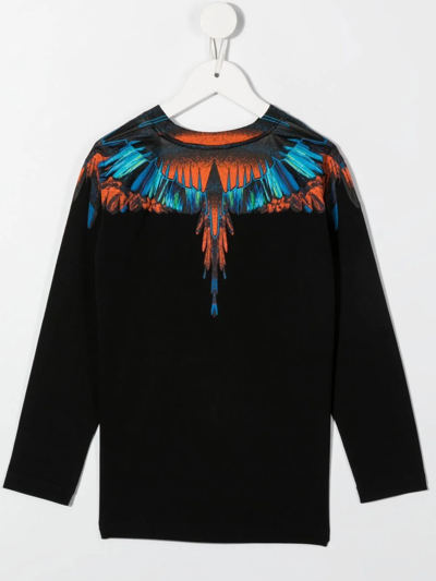 Shop Marcelo Burlon County Of Milan Wings-print Cotton T-shirt In Black