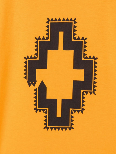 Shop Marcelo Burlon County Of Milan Geometric-print Cotton T-shirt In Yellow