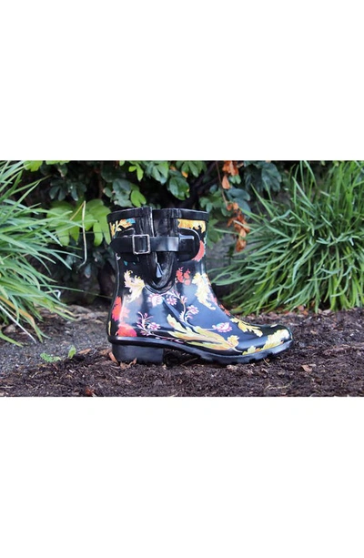 Nomad Droplet Patterned Waterproof Rain Boot In Fall Flourish