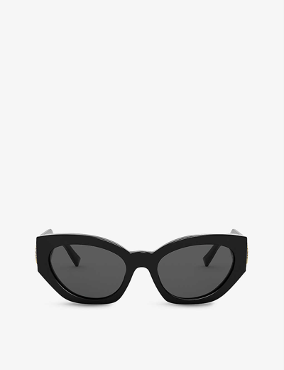 Shop Versace Women's Black Ve4376b Logo-detail Sunglasses