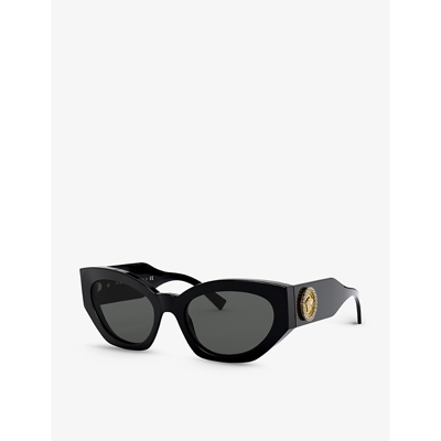 Shop Versace Women's Black Ve4376b Logo-detail Sunglasses