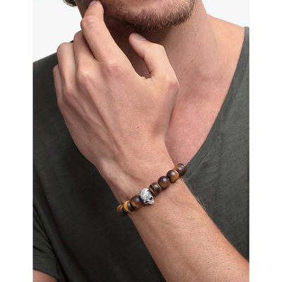 Thomas Sabo Womens Brown Power Sterling Silver And Tiger's Eye Beaded Bracelet In Brown