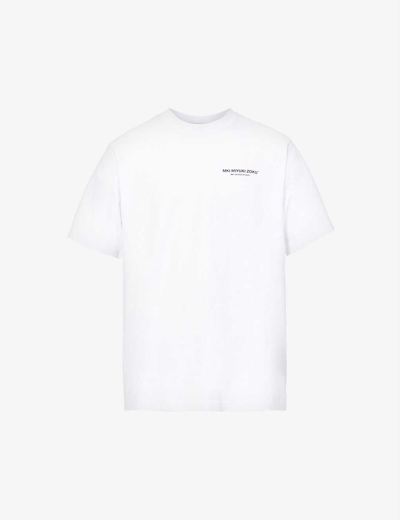 Shop Mki Miyuki Zoku Design Studio Brand-print Organic-cotton Jersey T-shirt In White