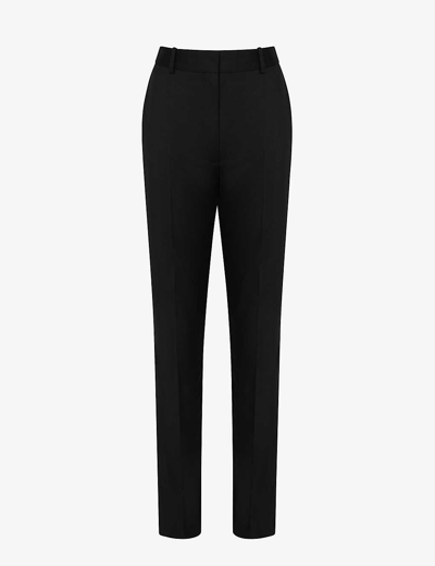 Shop Reiss Women's Black Haisley Slim-leg Wool-blend Trousers