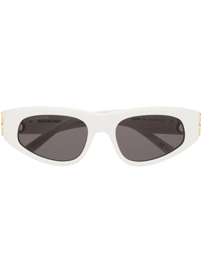 Shop Balenciaga Dynasty D-frame Sunglasses In White