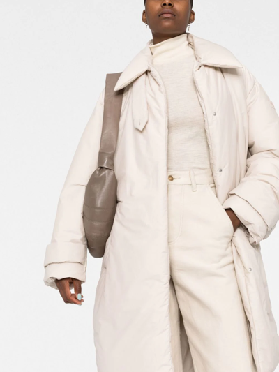 Shop Stella Mccartney Faux-fur Collar Parka Coat In Grey