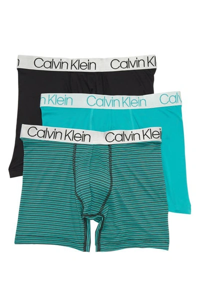 Shop Calvin Klein 3-pack Performance Boxer Briefs In 0f4 Blk/ Csb/ Bal