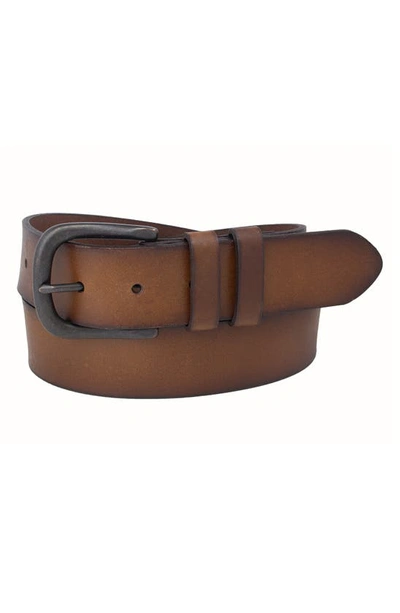 Shop Vince Camuto Double Keeper Leather Jean Belt In Brown
