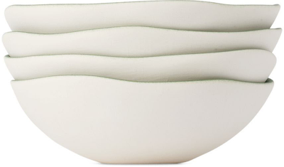 Jars Céramistes White & Green Jardin De Maguelone Cup Set In Cresson