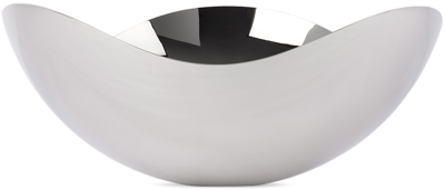 Shop Georg Jensen Silver Large Bloom Bowl In Stainless Steel