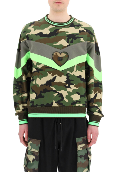 Shop Dolce & Gabbana Camouflage Print Sweatshirt In Mimetico1 F Multicol (khaki)