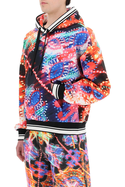 Shop Dolce & Gabbana Illumination Print Hoodie In Luminarie (black)