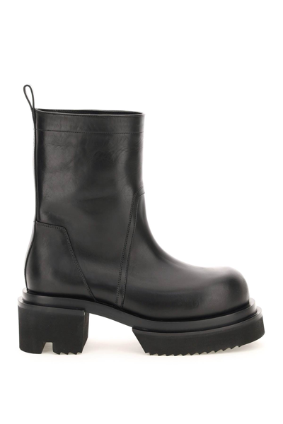 Shop Rick Owens Leather Boots In Black Black (black)