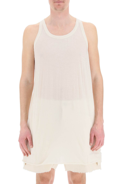 Shop Rick Owens Long Jersey Tank Top In Natural (white)