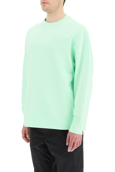 Shop Y-3 Chest Logo Sweatshirt In Glow Green (green)