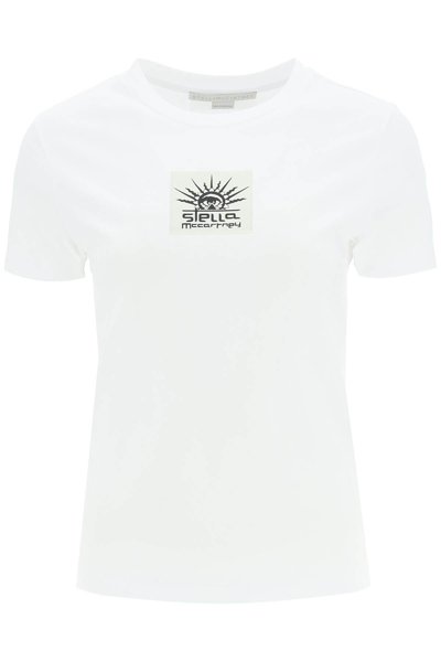 Shop Stella Mccartney Logo Patch T-shirt In Pure White (white)