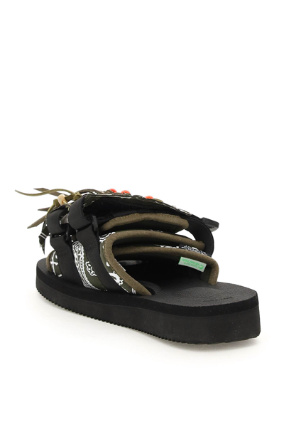 Shop Alanui Fringed Slides In Military Green (green)