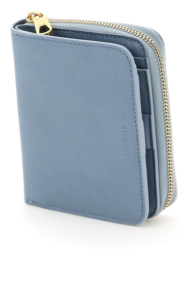 Shop Il Bisonte Grained Leather Wallet In Carta Zucchero (light Blue)