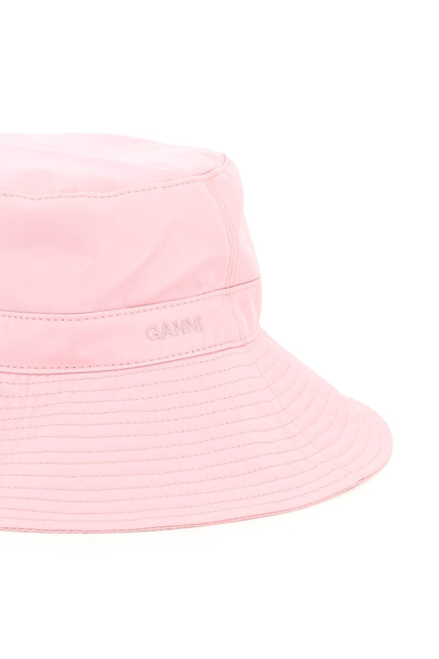 Shop Ganni Nylon Bucket Hat In Pink Nectar (pink)