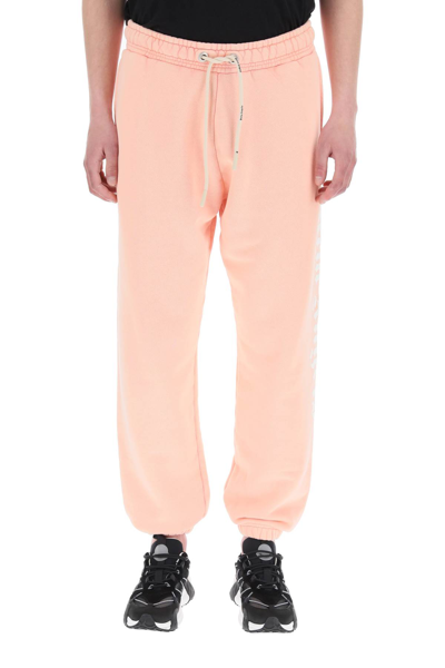 Shop Palm Angels Logo Sweatpants In Salmon Fluo (pink)