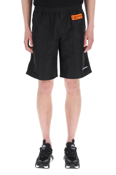Shop Heron Preston Ex-ray Sporty Bermuda Shorts In Black White (black)