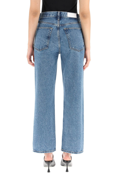 Shop Re/done 90s Crop Low Sling Jeans In Bleu Mere (blue)