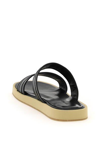 Shop By Far Leather Easy Slipper In Black (black)